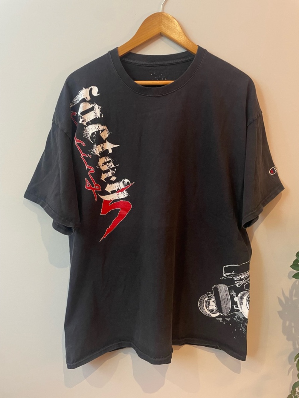 Factory 5 Racing Champion Black Tee with Racecar Graphic Wrap Around (XL)